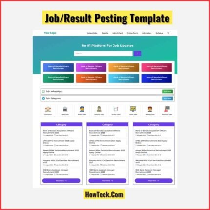 Job/ Result Posting Ready To Use Template WordPress